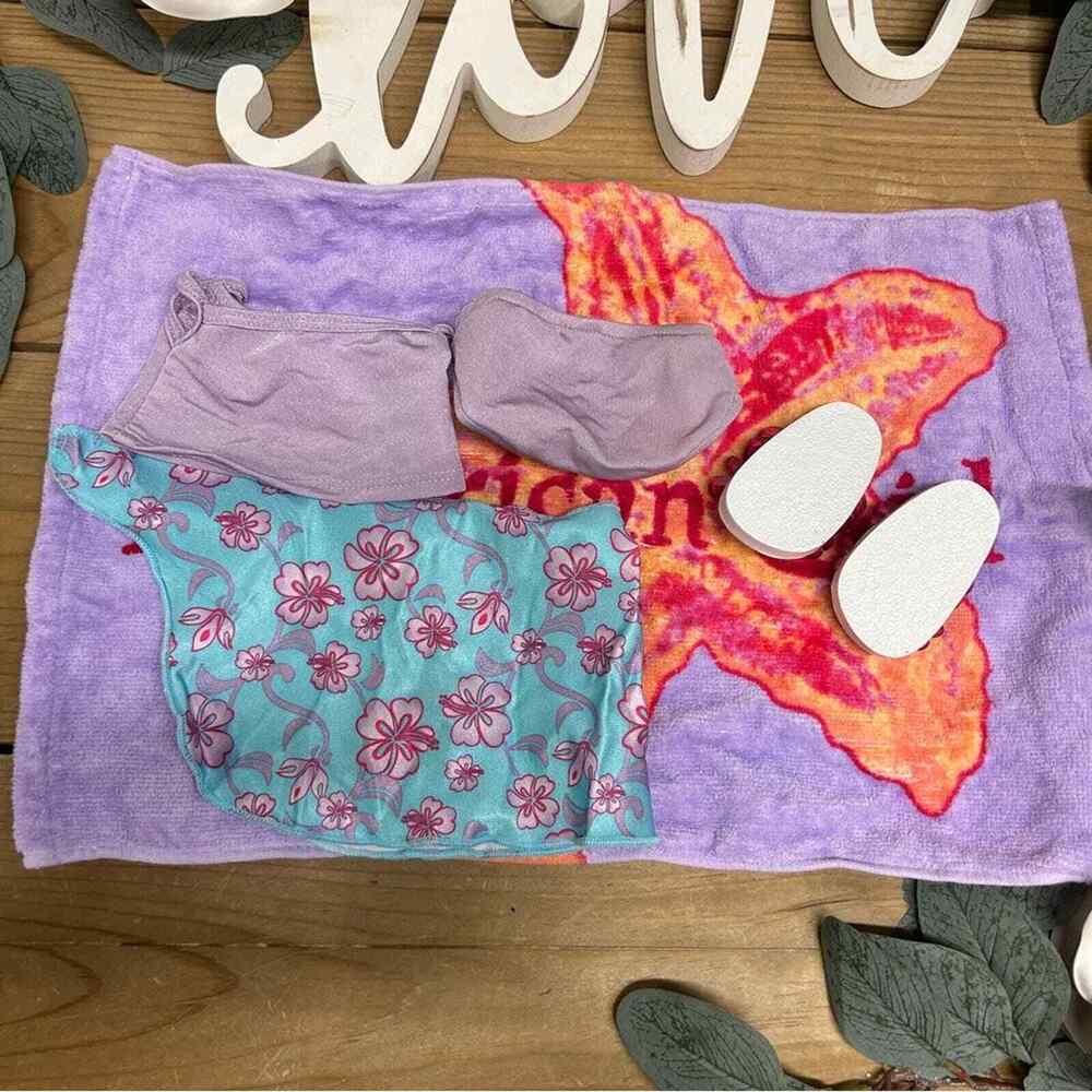 American Girl of Today Summer Beach Towel Tankini Sunglasses Sandals Tote - Picture 5 of 8